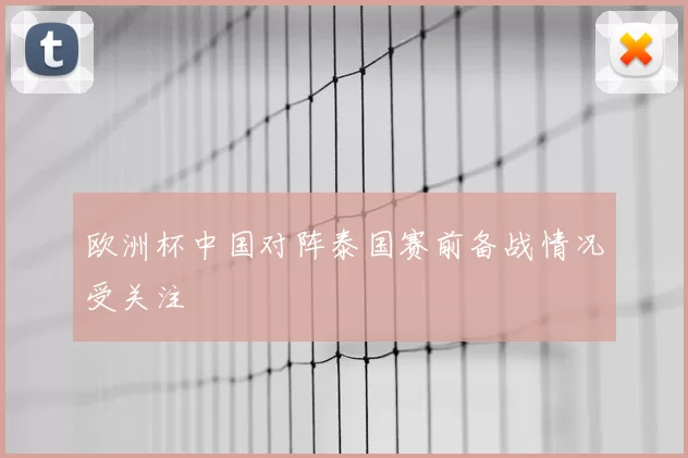 欧洲杯中国对阵泰国赛前备战情况受关注